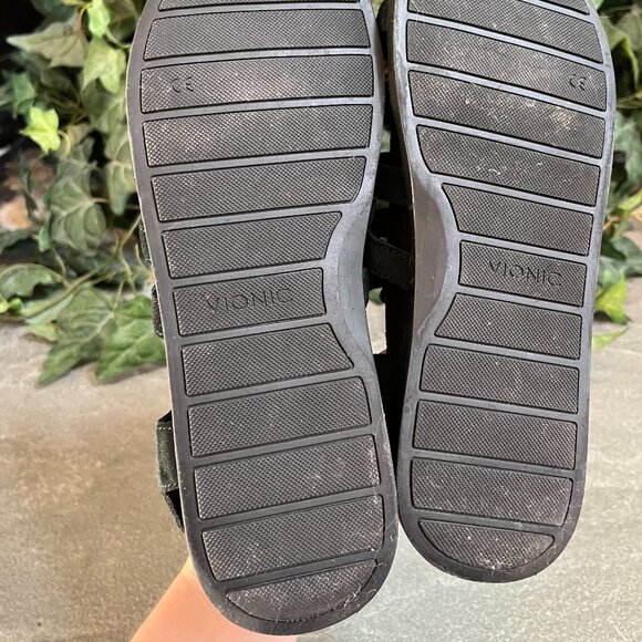 Vionic Palm Ritta Sandals Women's Size 9/41 Black Suede Strappy Gladiator Comfy - Picture 7 of 8